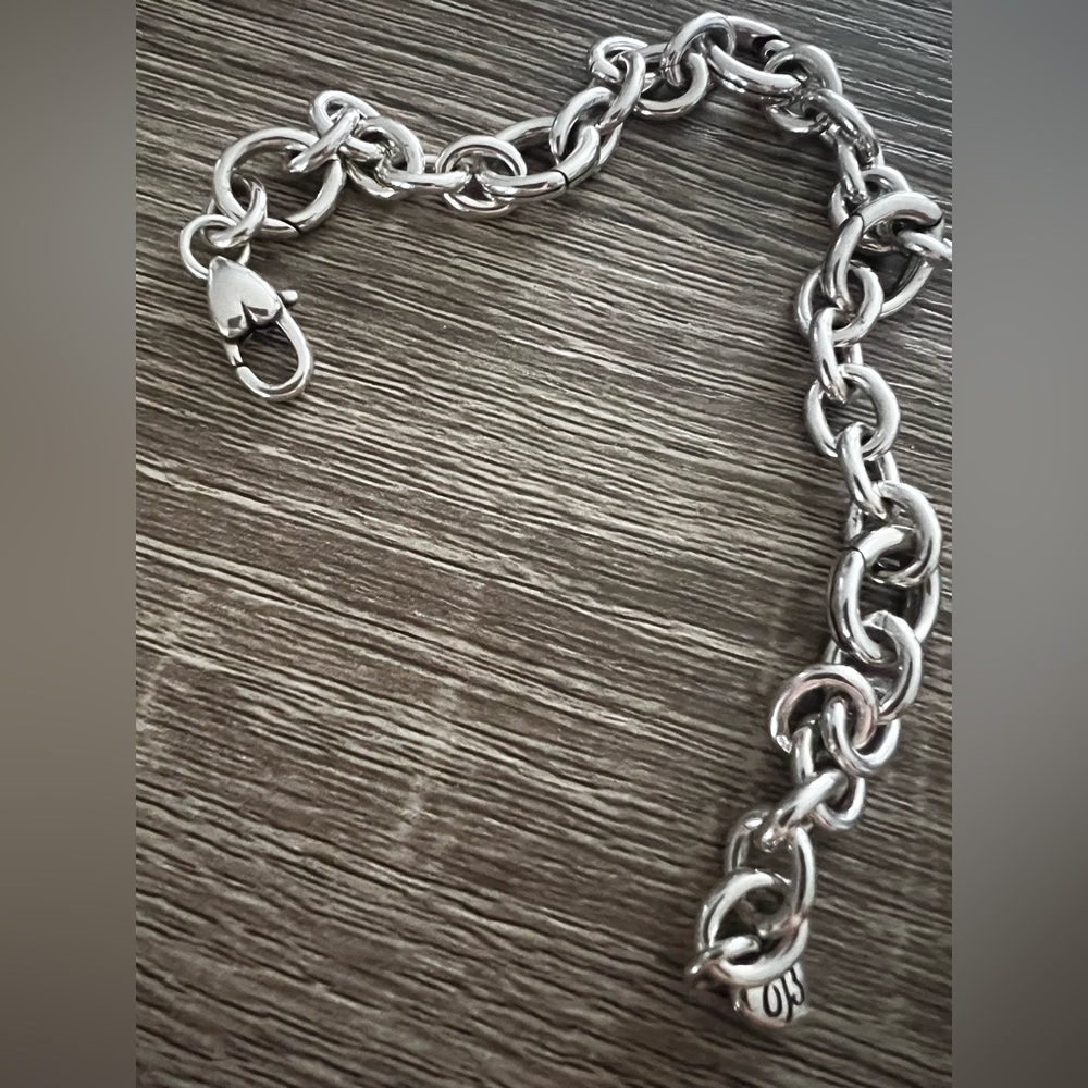 Brighton Chunky Silver Chain Bracelet - Polished Link Design